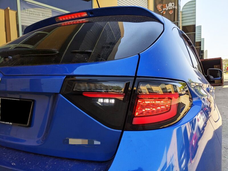 Black Edition 3D Dynamic Indicator LED Taillight Fit For Subaru Impreza WRX RS STI Hatchback