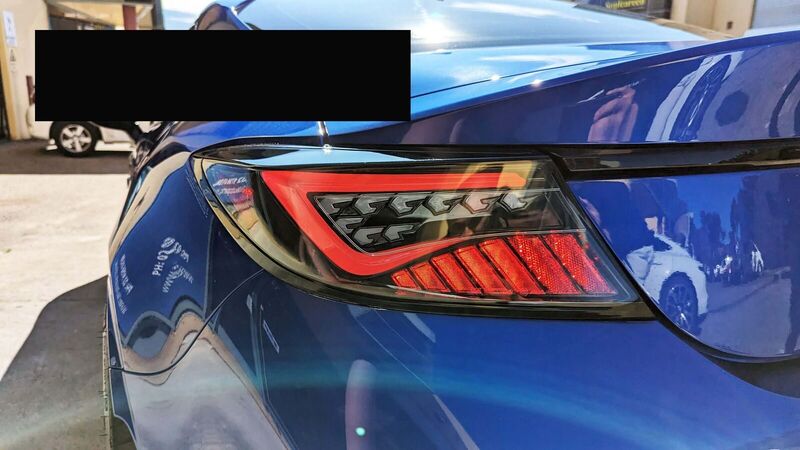 OLM Black White Bar LED Dynamic Tail Lights Fit For Toyota 86 GR86 For Subaru BRZ 2022-2023