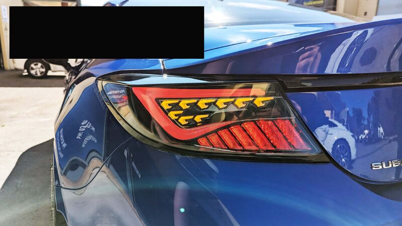 OLM Black Red Bar LED Dynamic Tail Lights Fit For Toyota 86 GR86 For Subaru BRZ 2022-2023