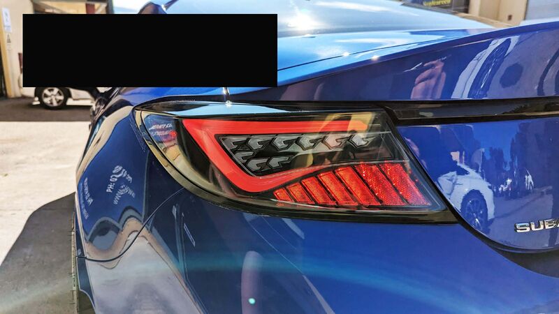 OLM Black Red Bar LED Dynamic Tail Lights Fit For Toyota 86 GR86 For Subaru BRZ 2022-2023