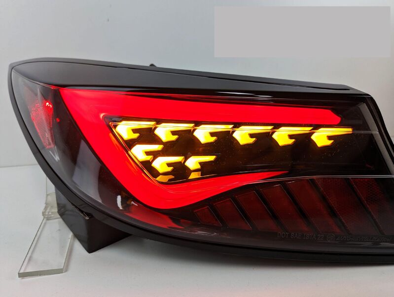 OLM Black Red Bar LED Dynamic Tail Lights Fit For Toyota 86 GR86 For Subaru BRZ 2022-2023