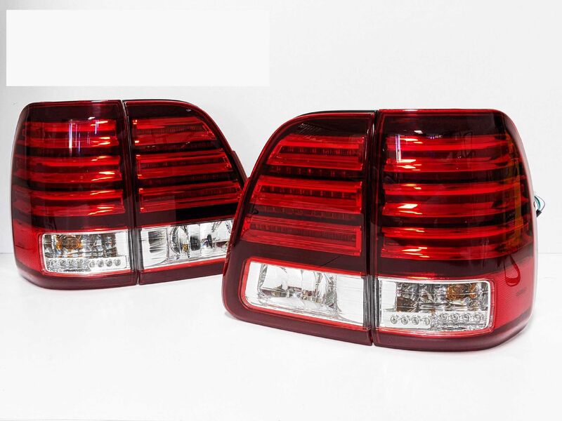 Clear Red LED Tail Lights Fit For Toyota Land Cruiser FJ100 LC100 1998-2007