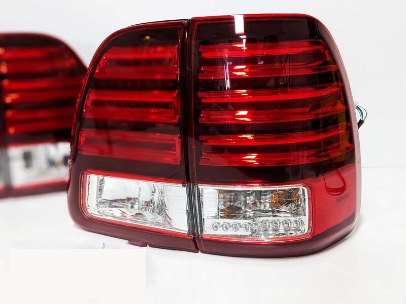Clear Red LED Tail Lights Fit For Toyota Land Cruiser FJ100 LC100 1998-2007