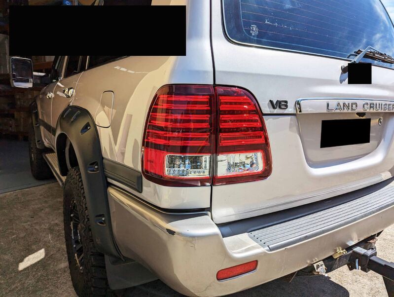 Clear Red LED Tail Lights Fit For Toyota Land Cruiser FJ100 LC100 1998-2007