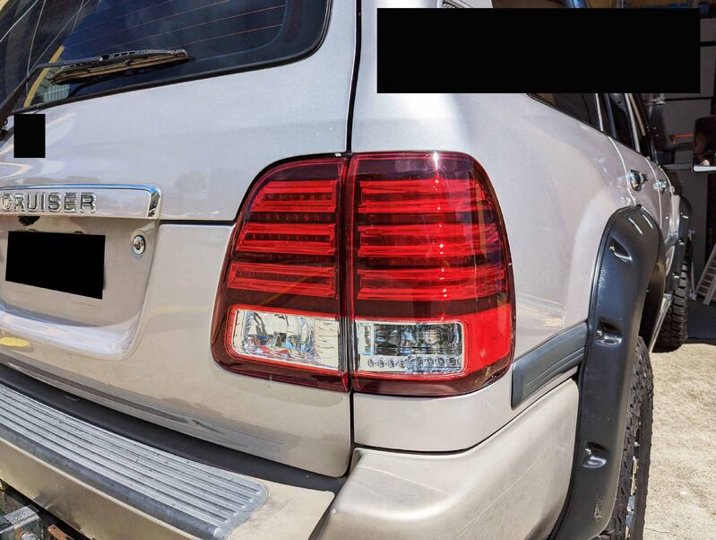 Clear Red LED Tail Lights Fit For Toyota Land Cruiser FJ100 LC100 1998-2007