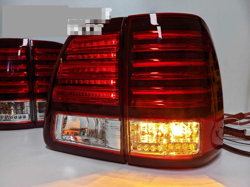 Clear Red LED Tail Lights Fit For Toyota Land Cruiser FJ100 LC100 1998-2007