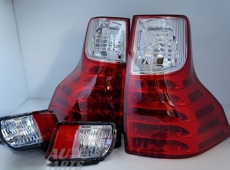 Clear Red LED Tail Light Fit For Toyota Land-Cruiser Prado 2009-2013 / Free Fog Lights