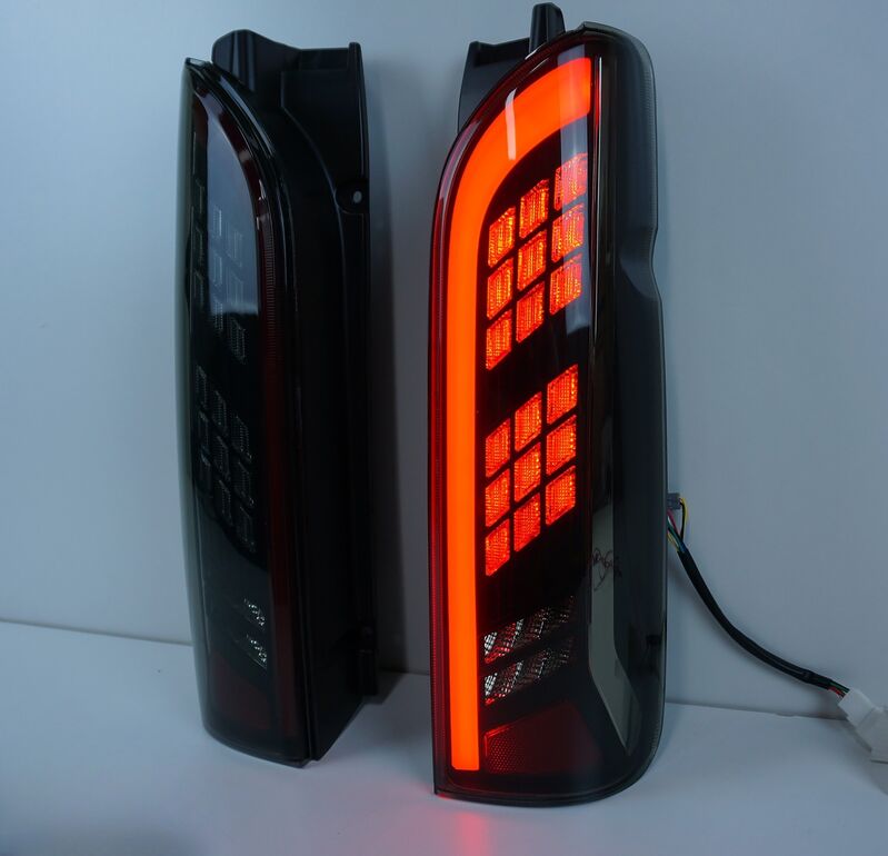 Black Edition Smoke Full LED Tail Lights Fit For Toyota Hiace Van 2004-2020