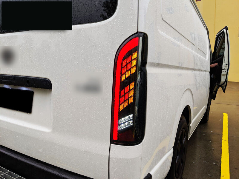 Black Edition Smoke Full LED Tail Lights Fit For Toyota Hiace Van 2004-2020