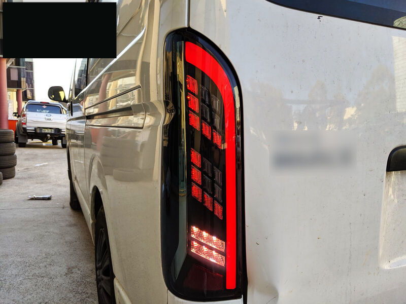 Black Edition Smoke Full LED Tail Lights Fit For Toyota Hiace Van 2004-2020