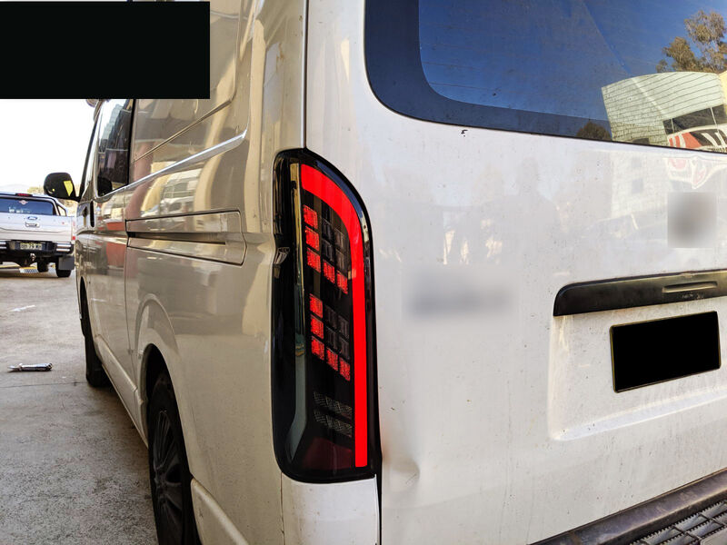 Black Edition Smoke Full LED Tail Lights Fit For Toyota Hiace Van 2004-2020