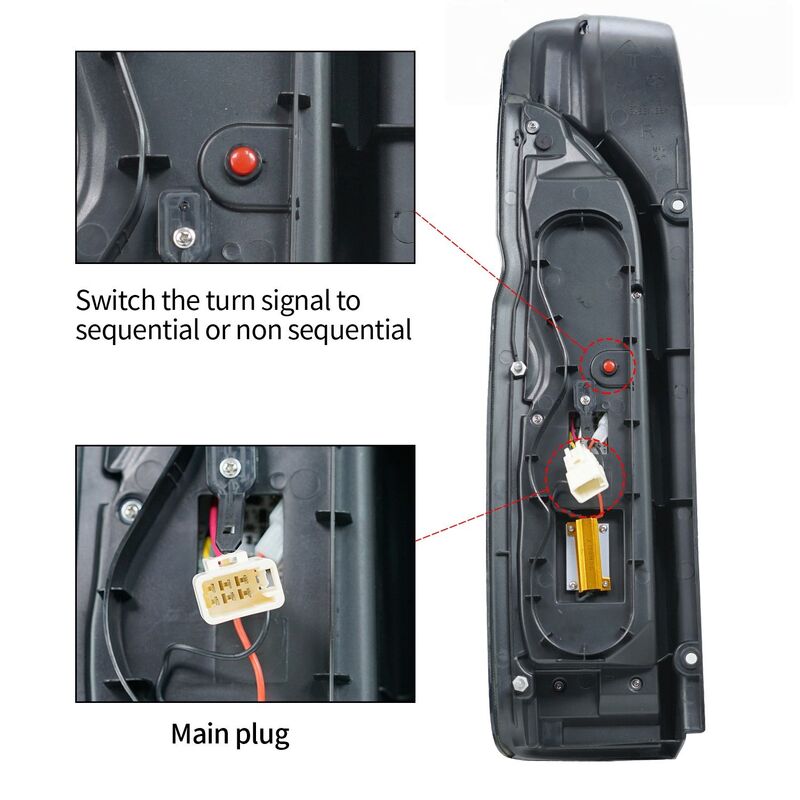 Smoke Black V3 3D Full LED Tail Lights Fit For Toyota Hiace Van 2004-2020