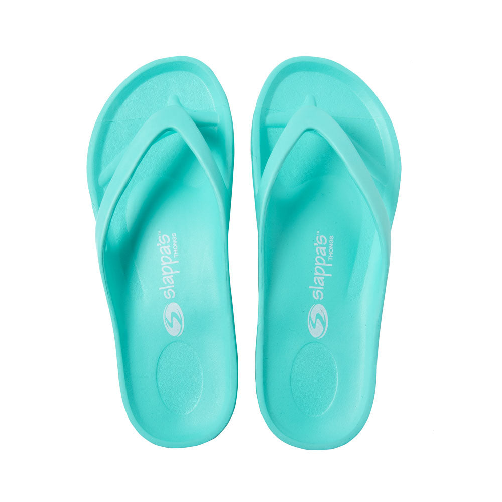 Slappa's Arch Support Thongs - Aqua Seafoam