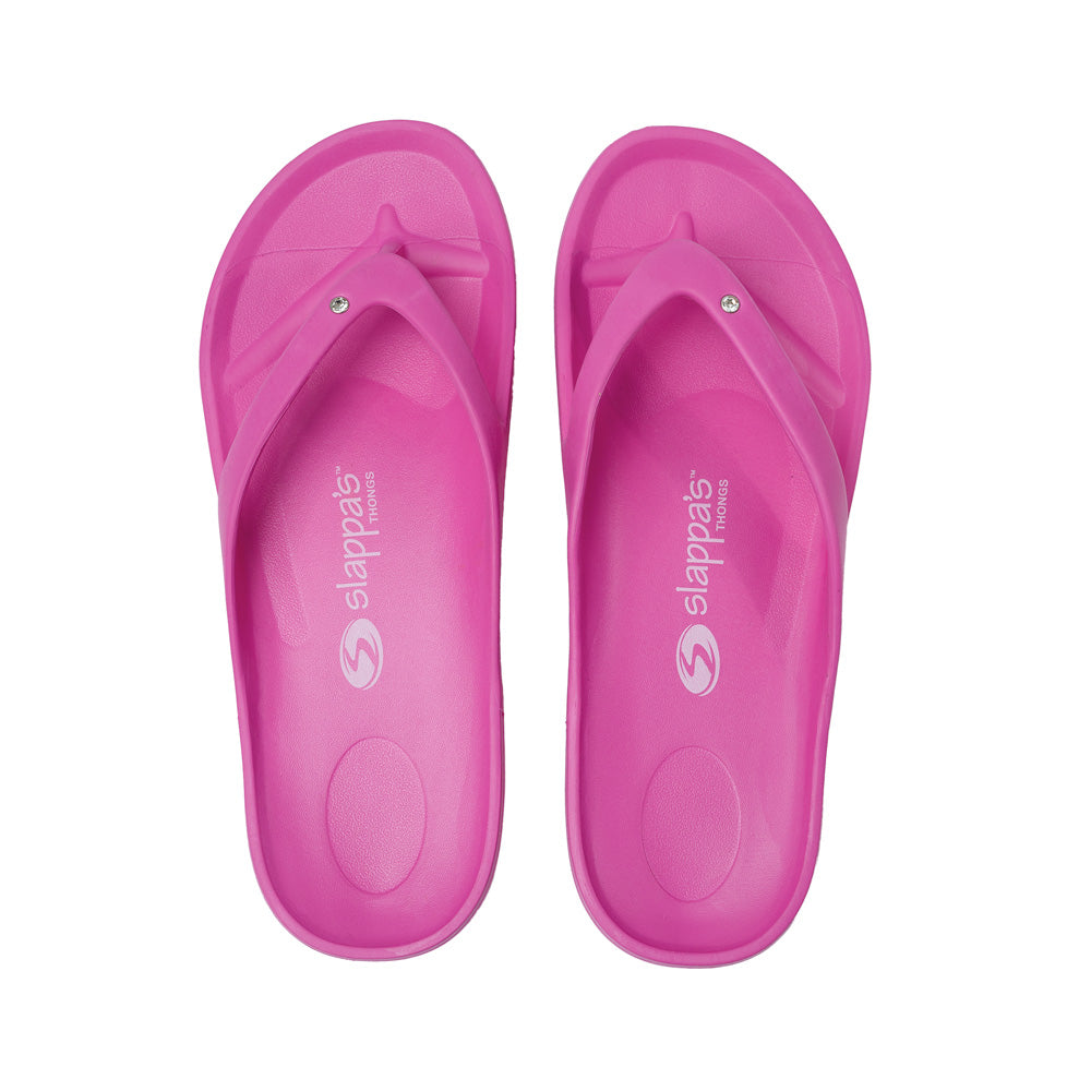 Slappa's Arch Support Thongs - Pink Crystal