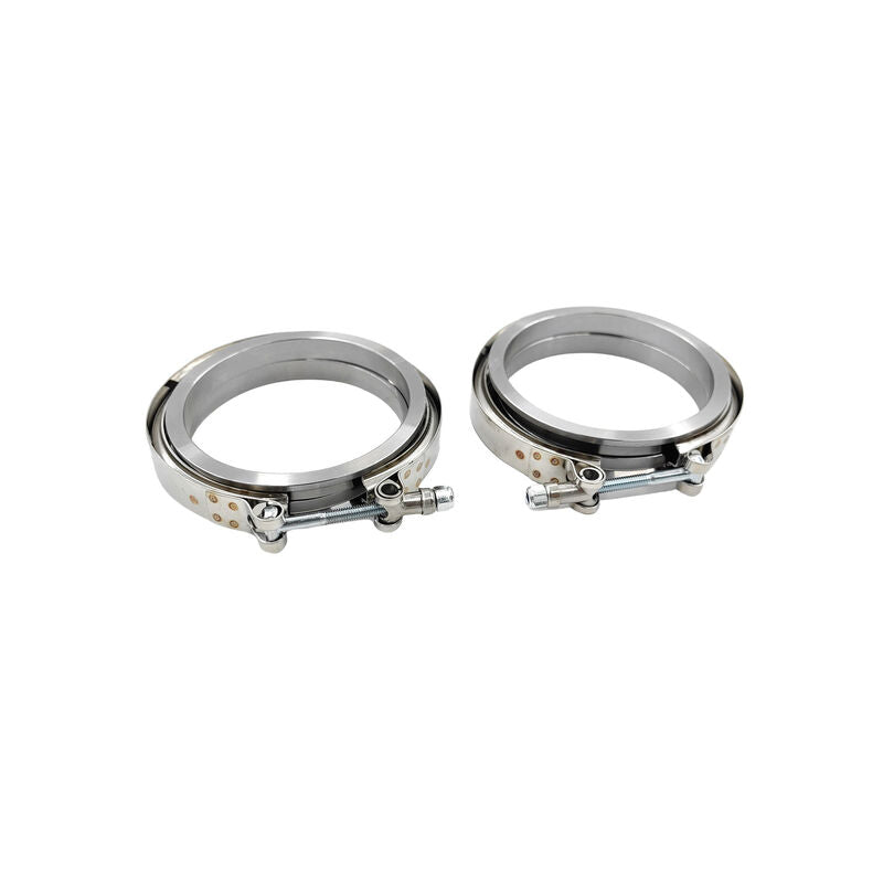 Pair 4" Inch 102mm V-Band Clamps 304 Stainless Steel Flange Exhaust Pipe Tailpipe