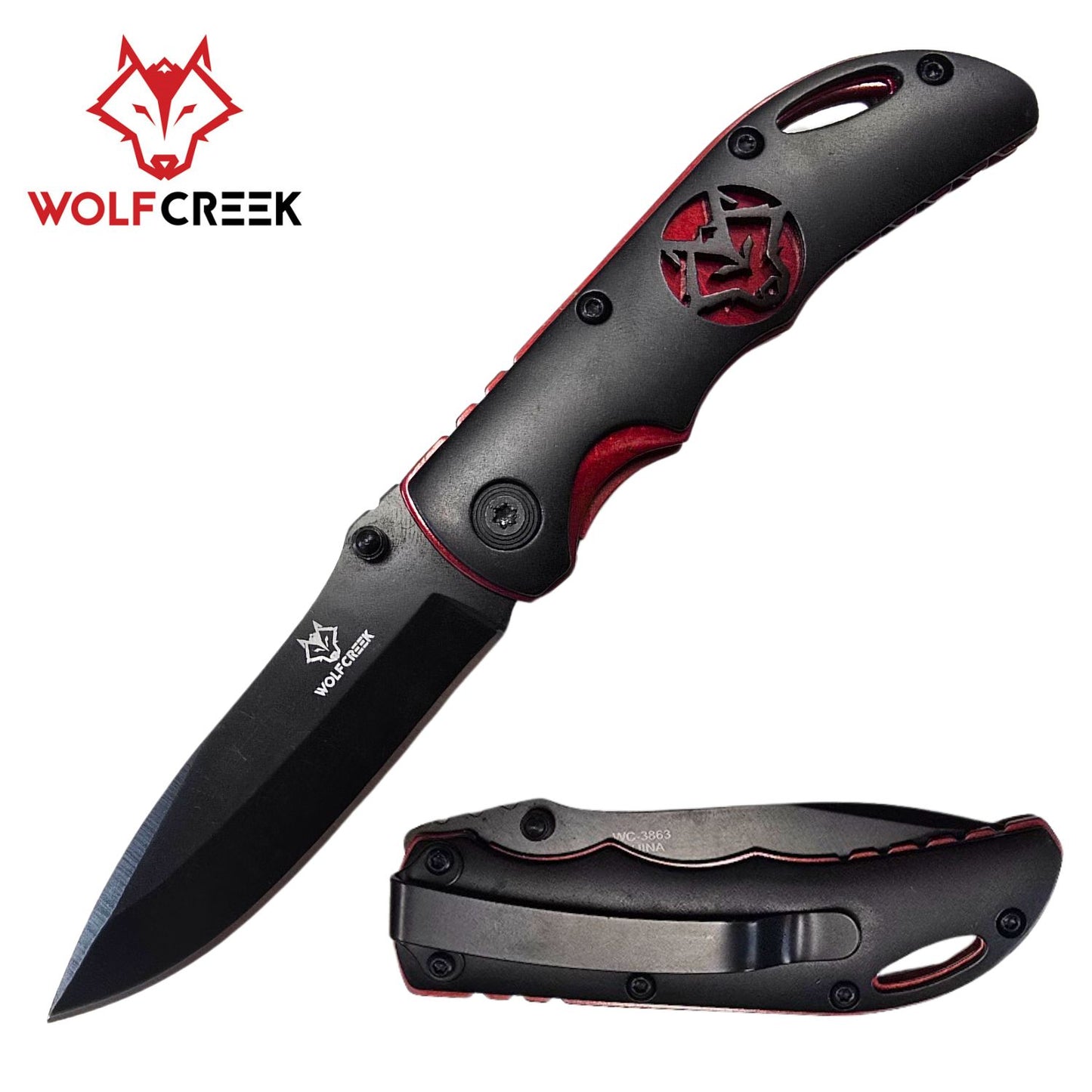 Wolf Creek Red Pocket Knife