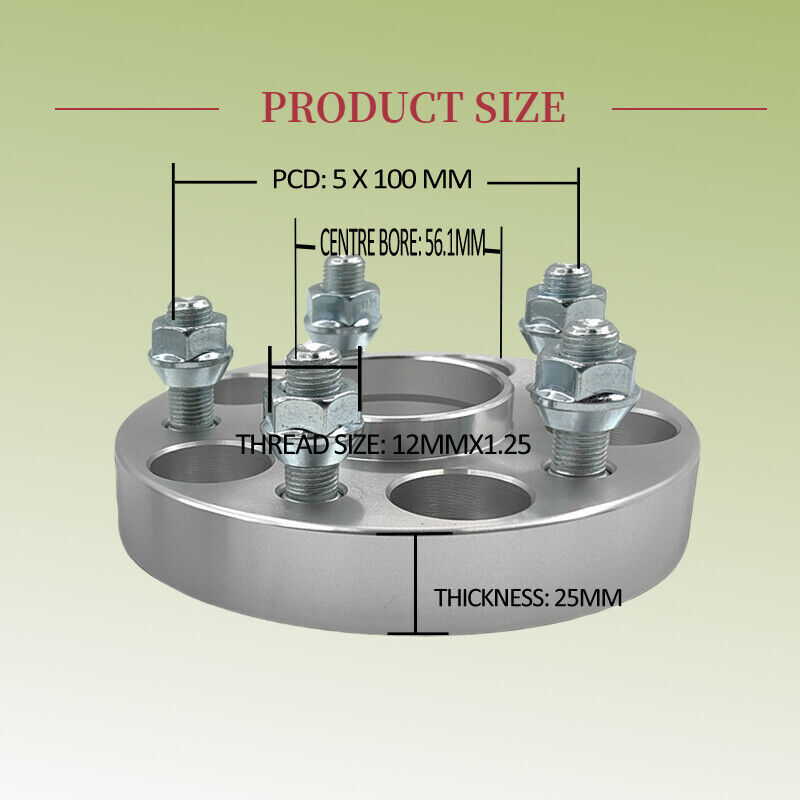 4 Pcs 25mm 5 x 100 Wheel Spacers Hubcentric Fit For Subaru Impreza Forester BRZ