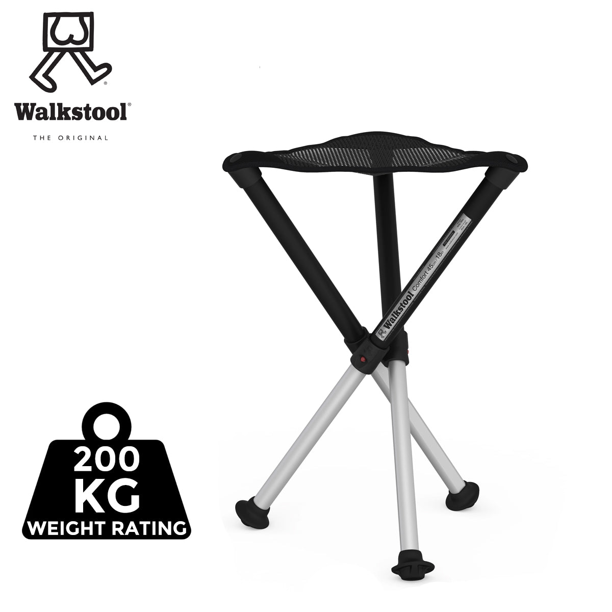 Walkstool Three Legged Telescopic Stool - 45cm
