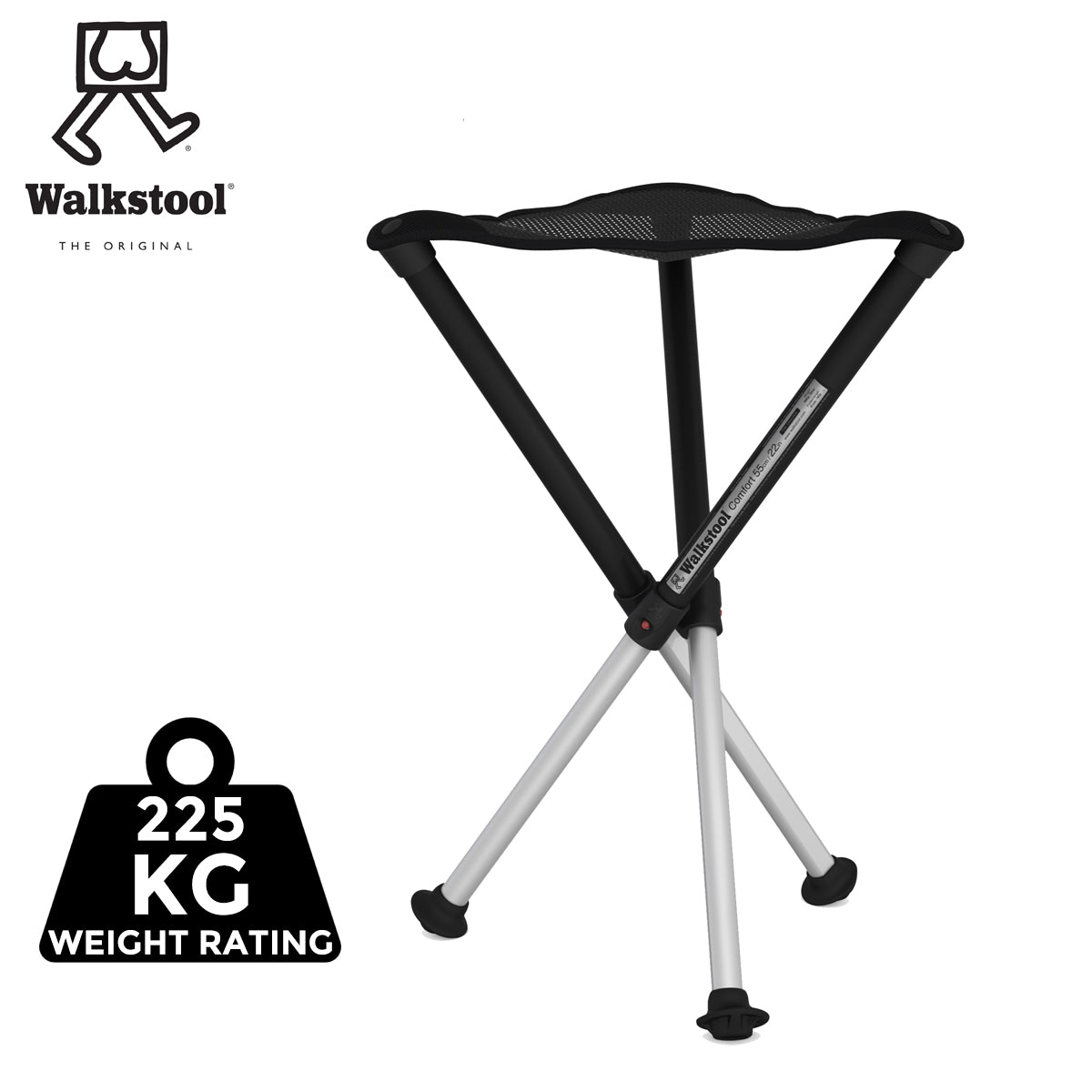 Walkstool Three Legged Telescopic Stool - 55cm