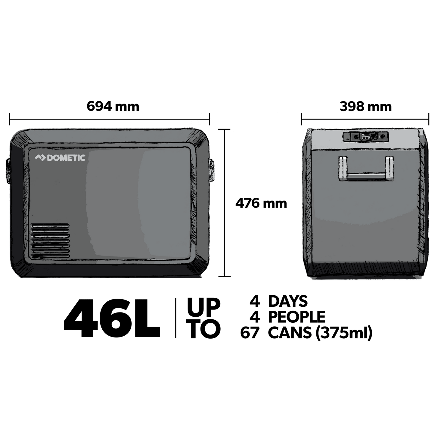 Dometic (Waeco) 46L Portable Fridge/Freezer CFX3 45