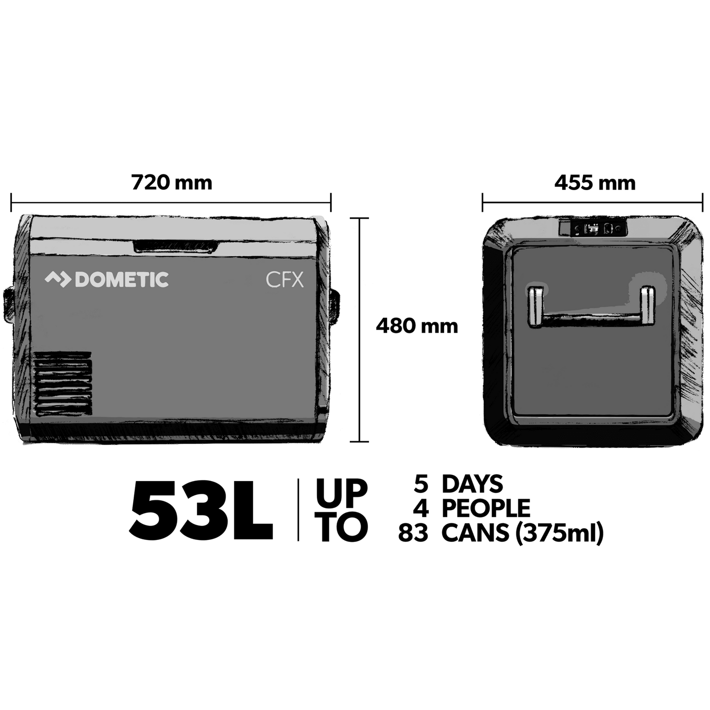 Dometic (Waeco) 53L Portable Fridge/Freezer w/ Icemaker CFX3 55IM