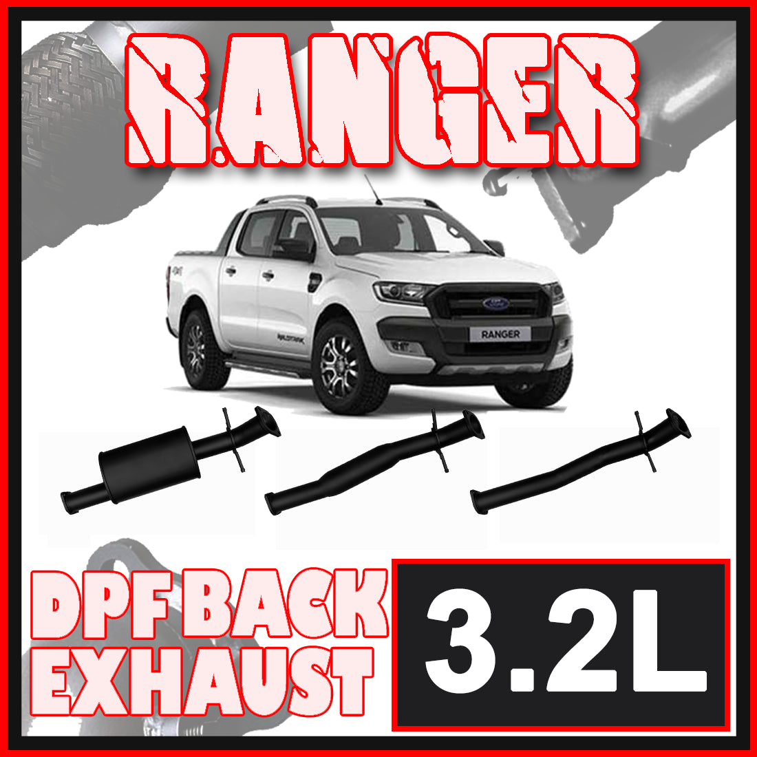 Ford Ranger Exhaust PX2/PX3 3.2L 3 Inch Systems