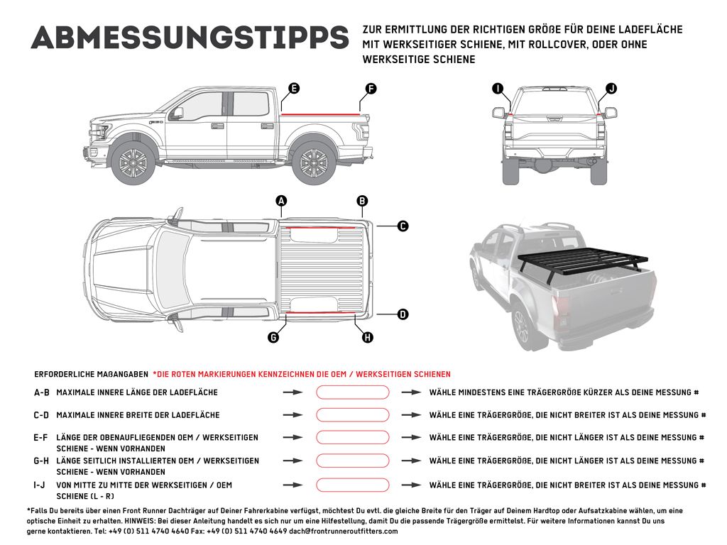 SLIMLINE II LOAD BED RACK KIT / 1425(W) X 1358(L)