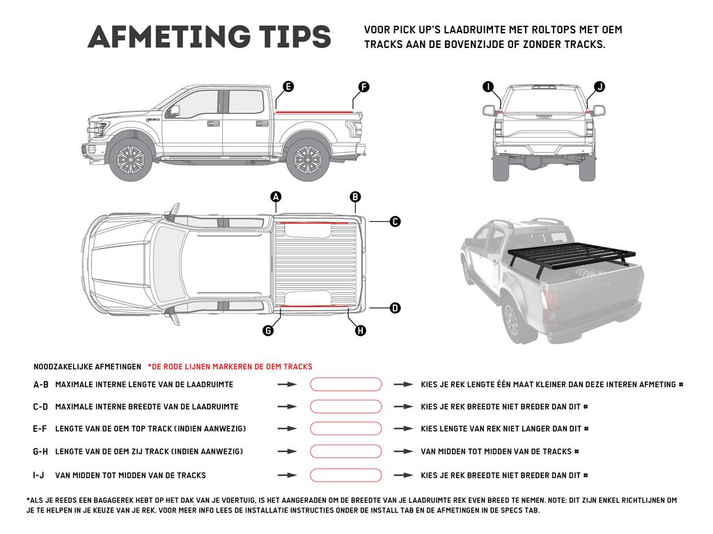 SLIMLINE II LOAD BED RACK KIT / 1425(W) X 1358(L)