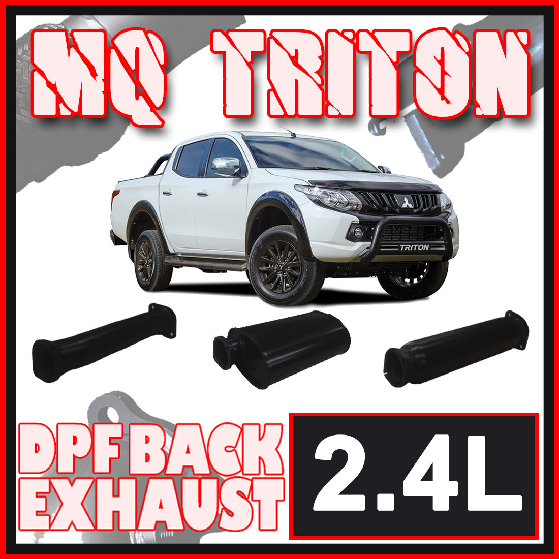 Mitsubishi MQ Triton Exhaust 2.4L 3" DPF Back Systems