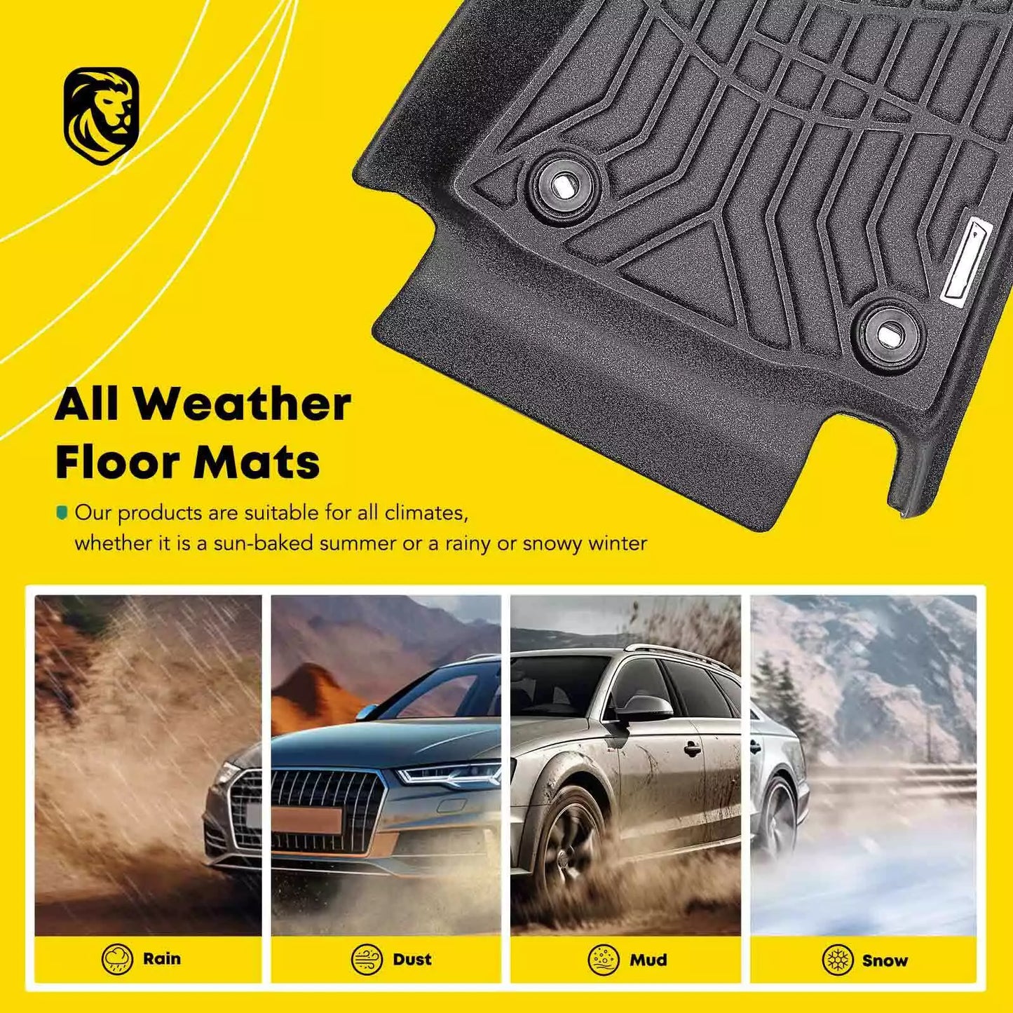 4pcs TPE Moulded Floor Carpet Floor Mat for Toyota Fortuner GUN156 2015-2024 SUV (For: Toyota Fortuner)