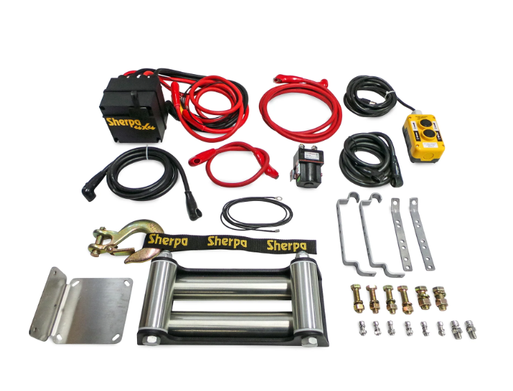 SW24V17LB45SRSSD 24V 17,000lb, 45m rope, dual motors - Sherpa Winches