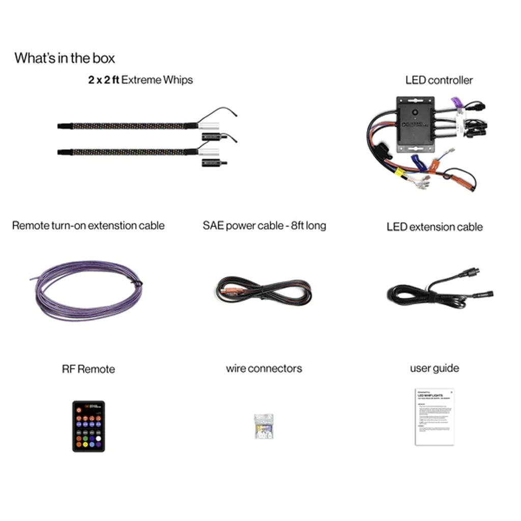 ECOXGEAR Extreme Whip Kit 2 x 2ft plus LEDCast Controller