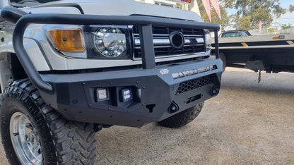 Ramped Up  TOYOTA LANDCRUISER 70 SERIES HOOPED BULLBAR 2007-2023 ( Matte Black)