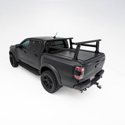 Next Gen Ford Ranger and Raptor ladder rack fitted for rooftop load carrying, ladder transport, and trade-ready functionality