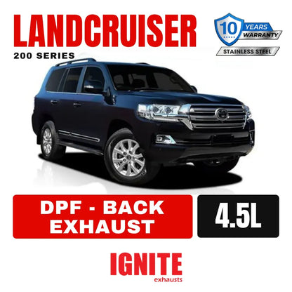 Toyota Landcruiser Exhaust 200 Series 4.5L V8 3" to 3.5" DPF Back Systems