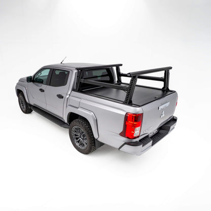 Mitsubishi Triton MV ladder rack installed, built for carrying ladders, rooftop loads, and worksite equipment.