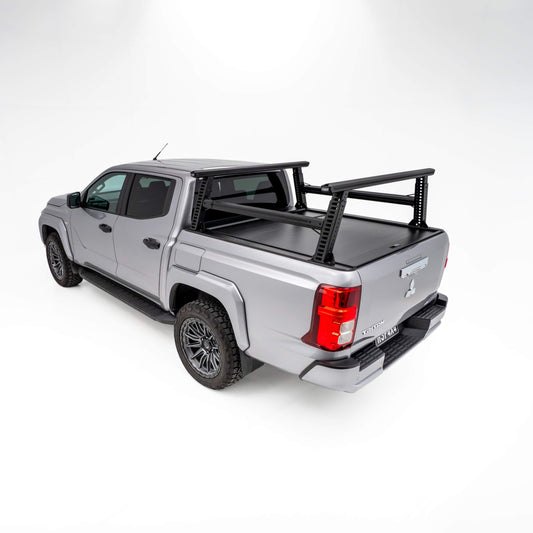 Mitsubishi Triton MV ladder rack installed, built for carrying ladders, rooftop loads, and worksite equipment.