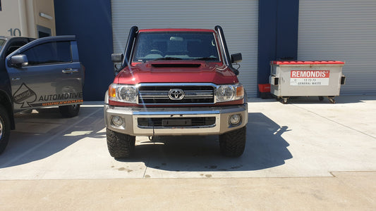 DUAL Toyota Landcruiser VDJ76-79 Series 4″ Stainless Steel Snorkel Kit