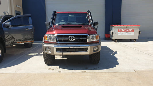 DUAL Toyota Landcruiser VDJ76-79 Series 5″ Stainless Steel Snorkel Kit