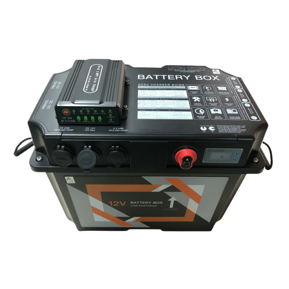 RAMPED UP ALL-IN-ONE Dc Dc 25a/Mppt Solar Battery Box 12V 24V Battery Box Applicable To 100Ah, 120Ah,135Ah Battery Pack