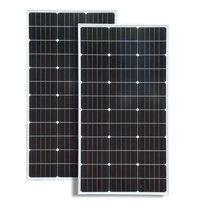 Rigid Solar Panel Set Glass Solarpanel 100W 200W (2Pcs 100W Rigid Panel Solar ) 18V Photovoltaic Charging for Battery