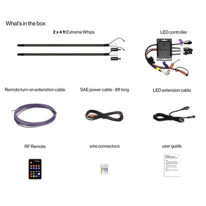 ECOXGEAR Extreme Whip Kit 2 x 4 ft plus LEDCast Controller