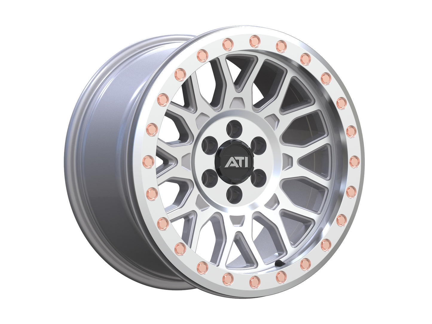 AT-01 17X8.5 HYBRID BEADLOCK WHEEL - MACHINED (5X150) [OFFSET: -25] [RING OPTION: Imitation Beadlock Ring]