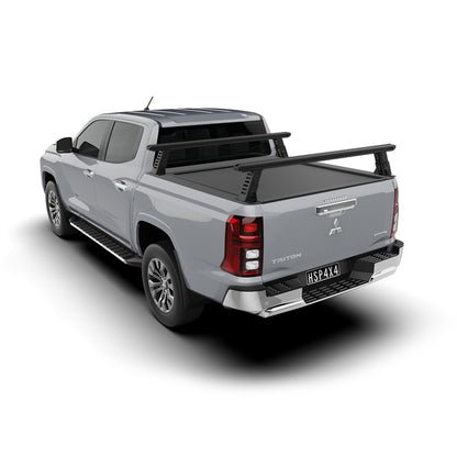 Mitsubishi Triton MV tub rack installed for touring, rooftop tent mounting, and worksite utility.
