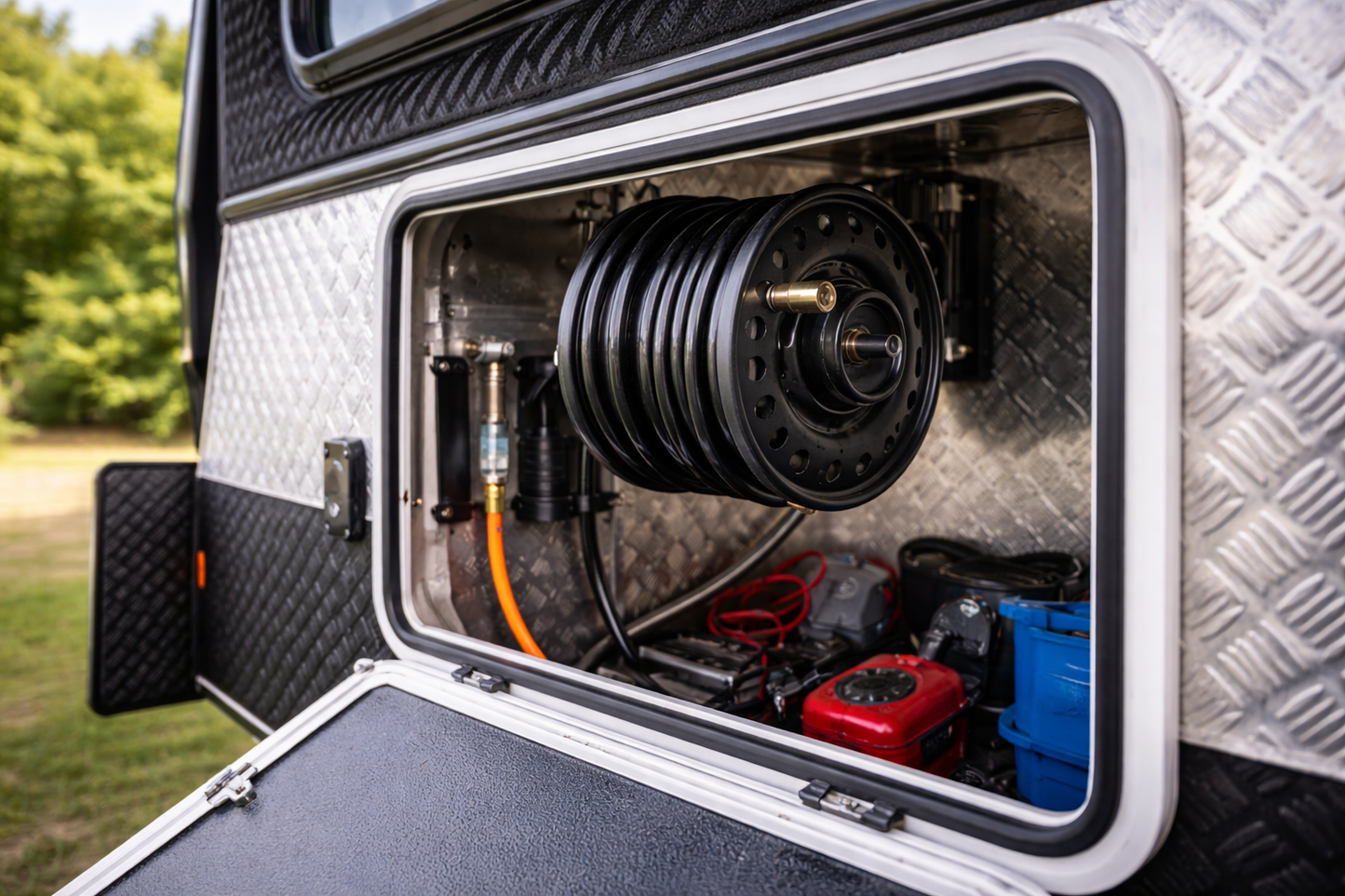 $199 Ramped Up Compact Air Hose Reel – 7m