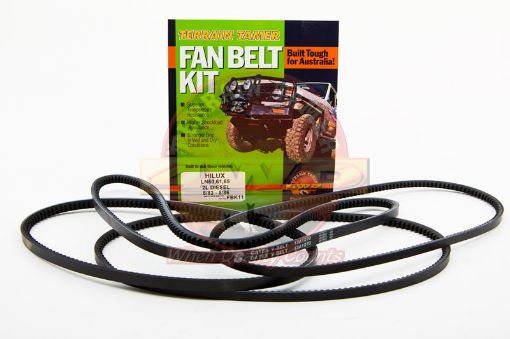 Fan Belt Kit Fan Power Steering & A/c Fit For Landcruiser LJ70, Landcruiser LJ73, Hilux LN60 & Hilux LN61 - Terrain Tamer FBK11