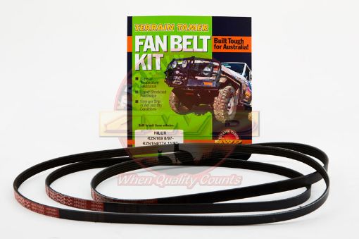 Fan Belt Kit Fan Power Steering & A/c Fit For Hilux RZN149, Hilux RZN154, Hilux RZN169 & Hilux RZN174 - Terrain Tamer FBK22