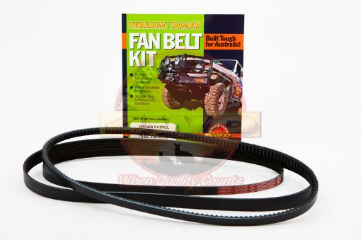 Fan Belt Kit Fan Power Steering & A/c TB48E 4.8L Petrol Fit For Patrol Gu Y61 - Terrain Tamer FBK34