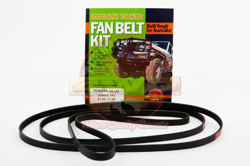 Fan Belt Kit Fan Power Steering & A/c Fit For Hilux VZN167 & Hilux VZN172 - Terrain Tamer FBK46