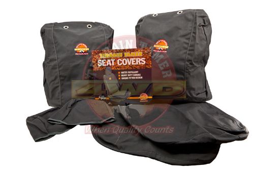 Seat Cover Set Front Drv + Pass Buckets with S/i Airbag Grey Fit For Hilux GUN125, Hilux GUN126, Hilux KUN125 & Hilux KUN126 - Terrain Tamer TTSCHL125AG